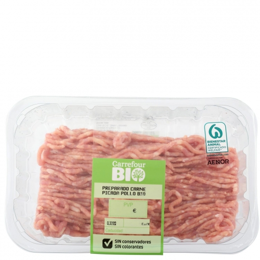 Preparado de carne picada de pollo ecológica Carrefour Bio 320 g