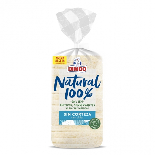 Pan de molde sin corteza Natural 100% Bimbo 450 g.