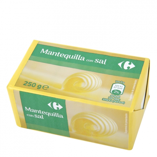 Mantequilla con sal Carrefour 250 g.