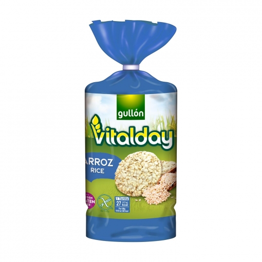 Tortitas de arroz Vitalday Gullón sin gluten 130 g.