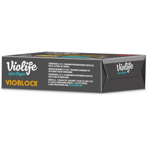 Vioblock sin sal para untar, cocinar y hornear en pastilla Violife sin gluten sin lactosa 250 g.