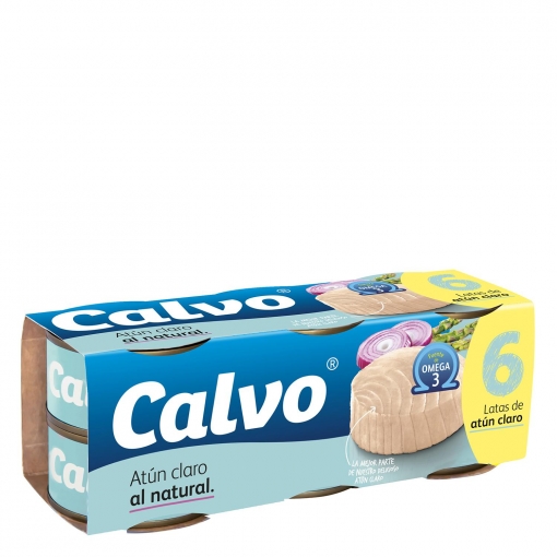 Atún claro al natural Calvo pack de 6 unidades de 56 g.