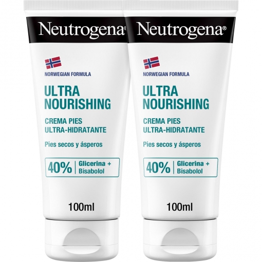Crema pies ultra hidratante para pies secos y estropeados Neutrogena pack de 2 unidades de 100 ml.
