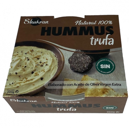 Hummus de trufa con aceite de oliva virgen extra Shukran sin gluten sin lactosa 200 g.