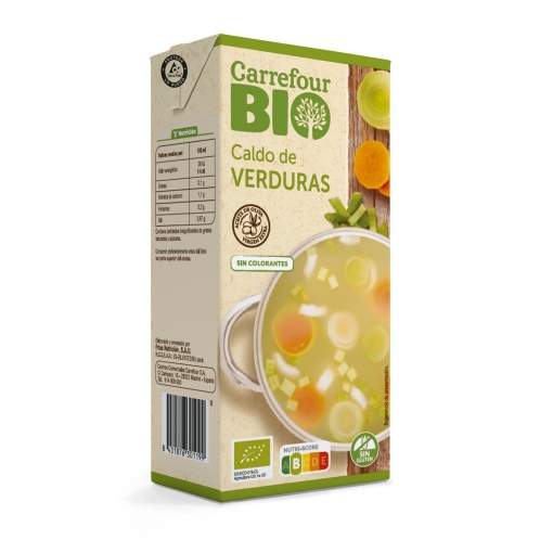 Caldo de verduras ecológico Carrefour sin gluten brik 1 l.