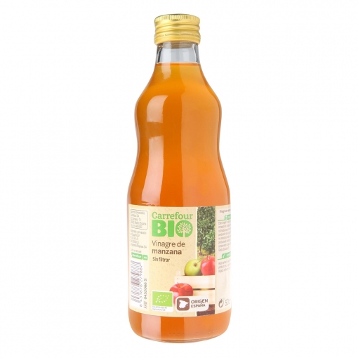 Vinagre de manzana sin filtrar ecológico Carrefour Bio 500 ml.
