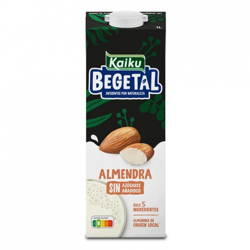 Bebida de almendra sin azúcares añadidos Kaiku BeGetal sin gluten sin lactosa brik 1 l.