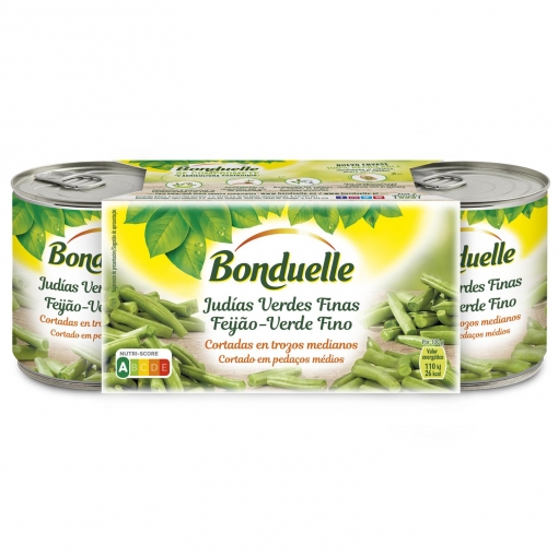 Judías verdes Bonduelle pack de 3 latas de 110 g.