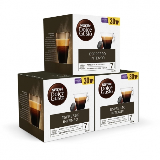 Café espresso intenso en cápsulas Nescafé Dolce Gusto 30 unidades de 7 g.