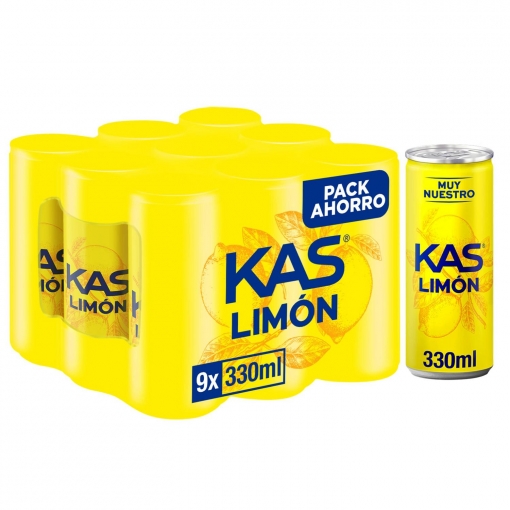 Kas de limón pack de 9 latas de 33 cl.