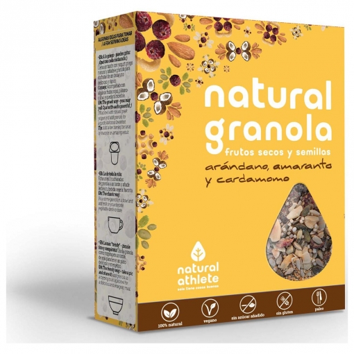 Granola natural de arándano, amaranto y cardamomo ecológica Natural Athlete 325 g.