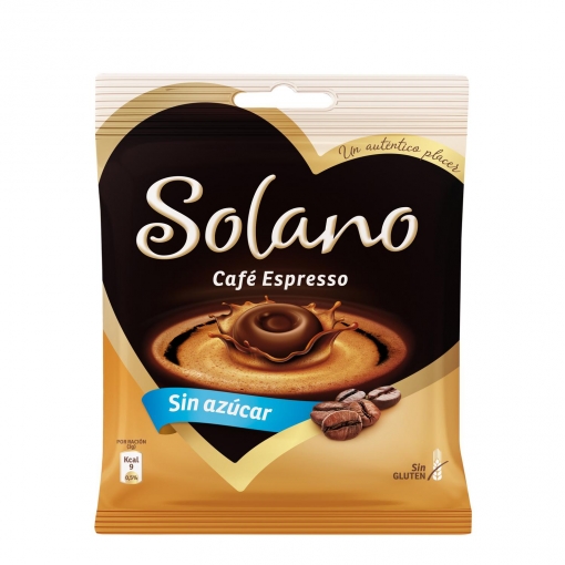 Caramelos sabor café expresso sin azúcar Solano sin gluten 99 g.