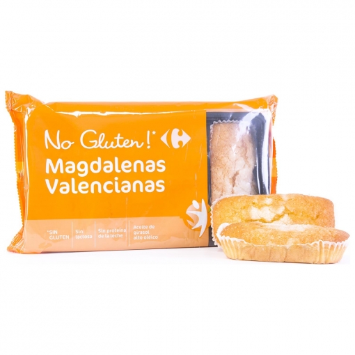 Magdalenas valencianas Carrefour No Gluten sin gluten sin lactosa 220 g.