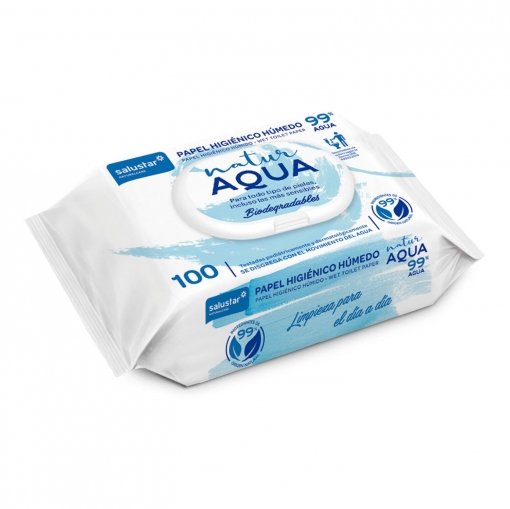Papel higiénico húmedo Natur Aqua Naturalcare Salustar 100 ud.