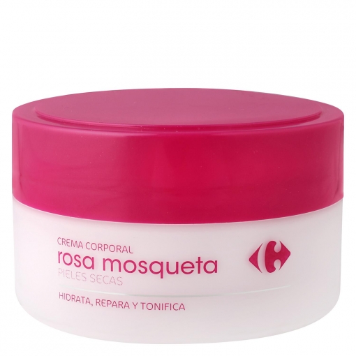 Crema corporal Rosa Mosqueta pieles secas Carrefour 200 ml.