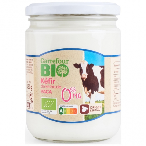 Kéfir de leche de vaca desnatada ecológica Carrefour Bio 420 g.
