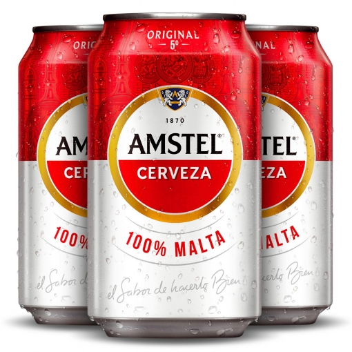Cerveza Amstel pack de 12 latas de 33 cl.