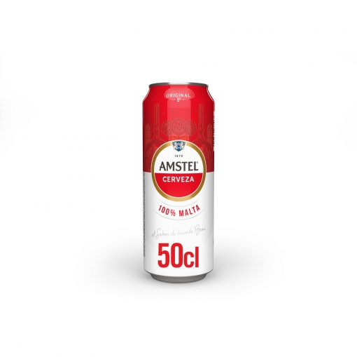 Cerveza Amstel 100% malta lata 50 cl.