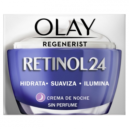Crema facial hidratante de noche con retinol sin fragancia Regenerist Retinol24 Olay 50 ml.