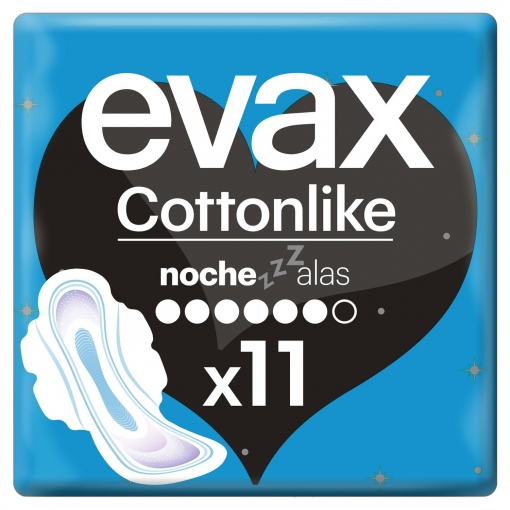 Compresas noche con alas Cottonlike Evax 11 ud.