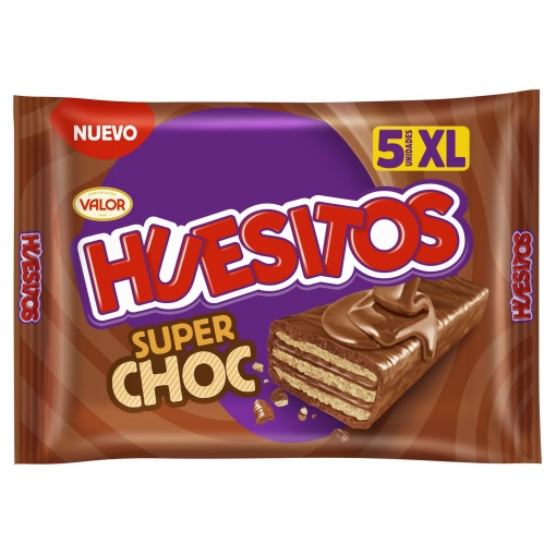 Barrita de barquillo cubierta de chocolate XL Huesitos Valor 230 g.