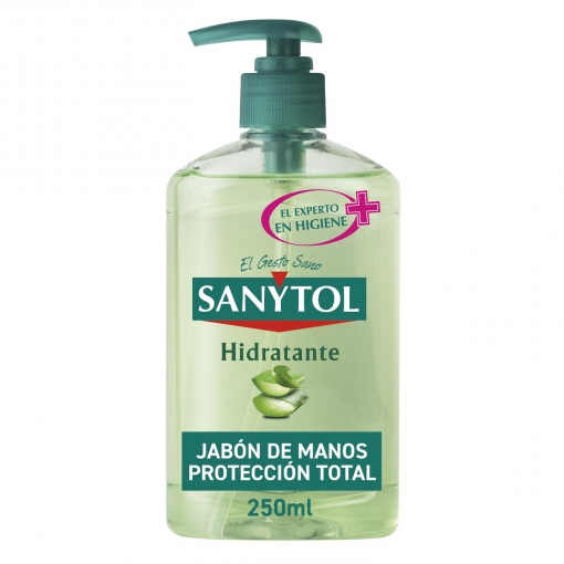 Jabón de manos hidratante con protección total contra agentes externos Sanytol 250 ml.