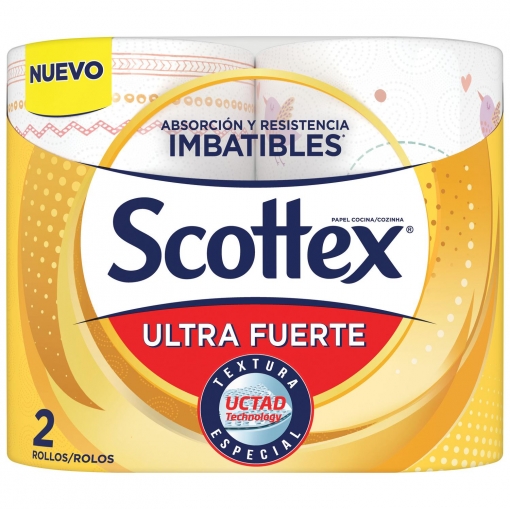 Papel de cocina Ultra Fuerte Scottex 2 rollos.