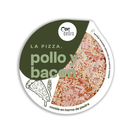 Pizza de pollo y bacon DeOro 400 g.