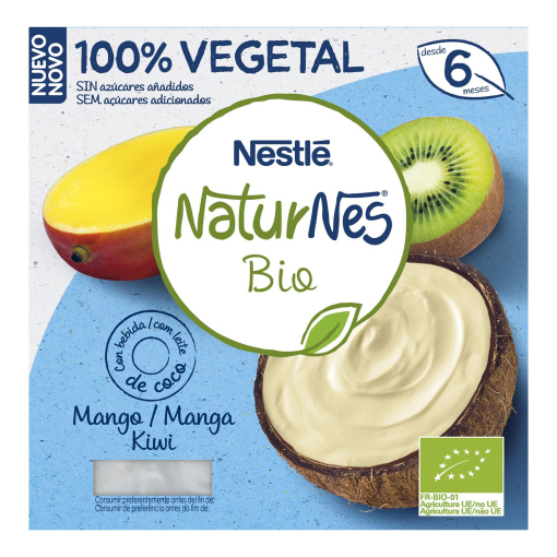 Preparado De Mango Y Kiwi Con Bebida De Coco Desde 6 Meses Ecologico Naturnes Sin Gluten Sin Lactosa Pack De 4 Unidades De 90 G Carrefour Supermercado Compra Online