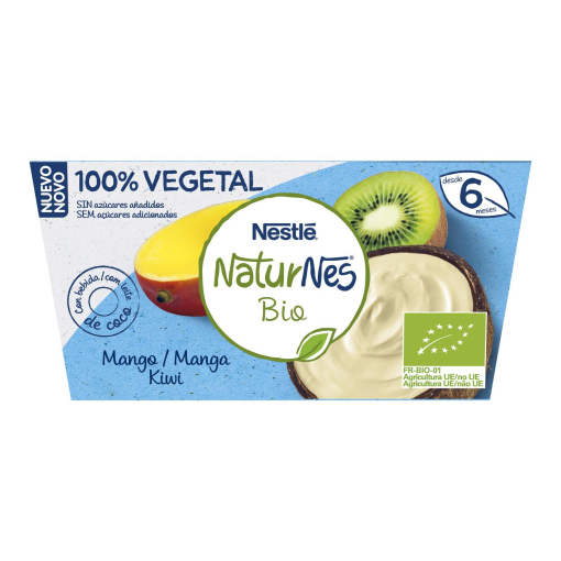 Preparado De Mango Y Kiwi Con Bebida De Coco Desde 6 Meses Ecologico Naturnes Sin Gluten Sin Lactosa Pack De 4 Unidades De 90 G Carrefour Supermercado Compra Online