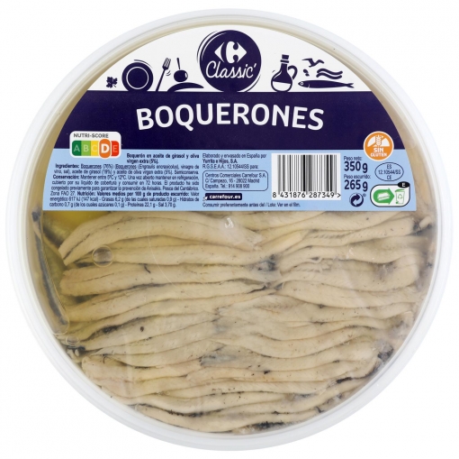 Boquerones Carrefour sin gluten 350 g.