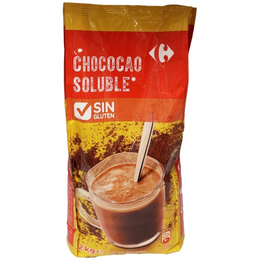 Cacao soluble instantáneo Carrefour sin gluten 2 kg.