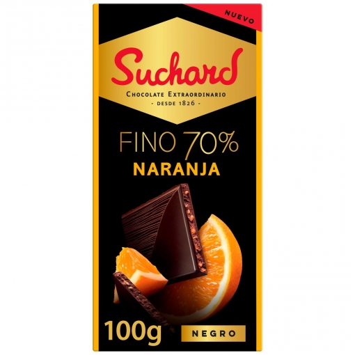 Chocolate negro 70% cacao con naranja Suchard 100 g.