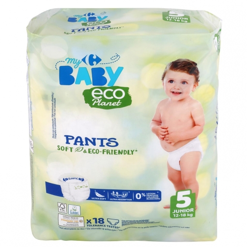 Pants soft & eco-friendly ecológico My Carrefour Baby T5 (12-18 kg) 18 ud.