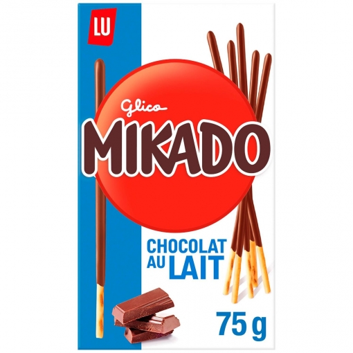 Palitos de chocolate con leche Mikado Lu 75 g.