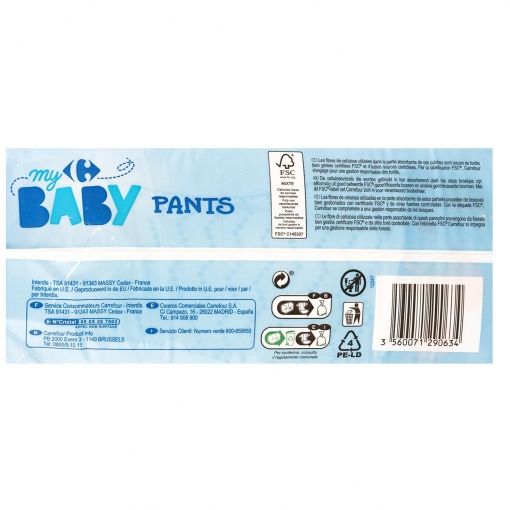 Pants optima adsorption My Carrefour Baby T6 (+16 kg) 36 ud.