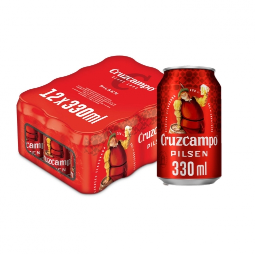 Cerveza Cruzcampo Pilsen pack de 12 latas de 33 cl.