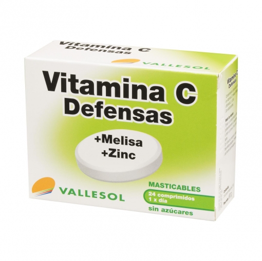 Vitamina C + melisa + zinc Vallesol 24 comprimidos.