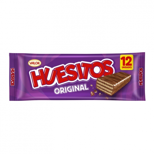 Barrita de barquillo cubierta de chocolate Huesitos Valor 12 ud.