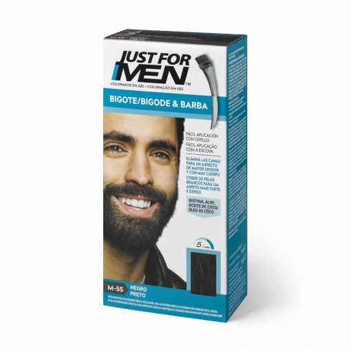 Colorante en gel bigote y barba negro Just for Men 15 ml.