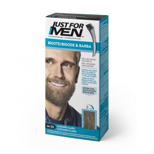 Colorante en gel bigote y barba castaño claro Just for Men 15 ml.