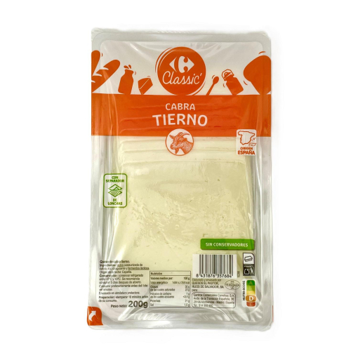 Queso de cabra tierno en lonchas Carrefour Classic 200 g