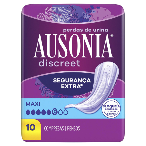 Compresas para incontinencia de orina maxi Discreet Ausonia 10 ud.