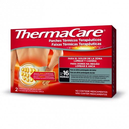 Parches térmicos terapéuticos para dolor de la zona lumbar y cadera Thermacare 2 ud.  