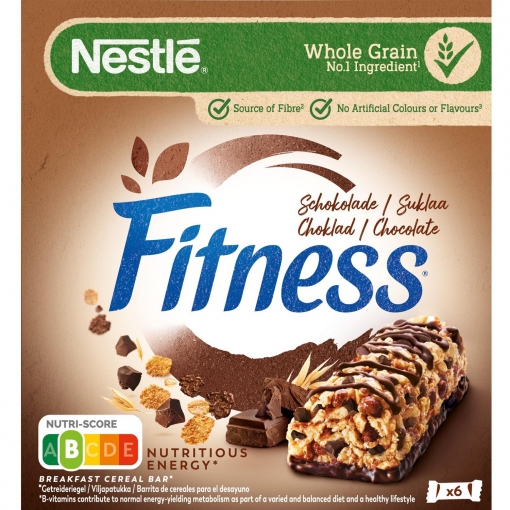 Barrita de cereales con chocolate Fitness Nestlé 6 ud.