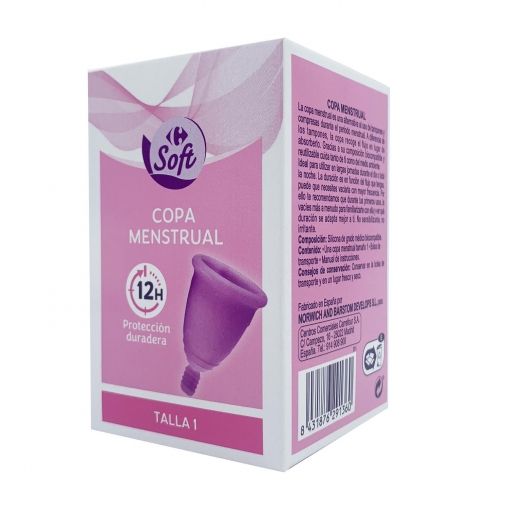Copa menstrual talla 1 protección duradera Carrefour Soft 1 ud.