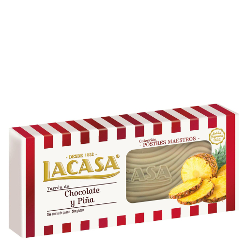 Turrón de chocolate y piña Lacasa sin gluten 225 g. | Supermercado ...