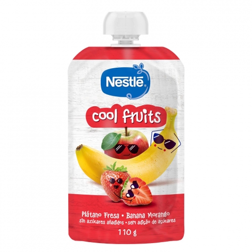 Bolsita de plátano y fresa sin azúcar añadido Nestlé 110 g.