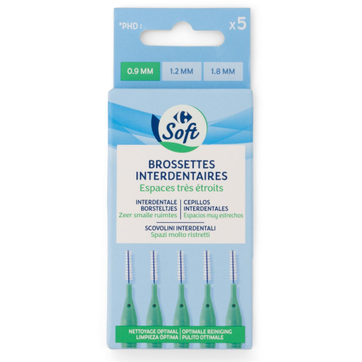 Cepillo interdental 0,9 MM Soft Carrefour 5 ud.