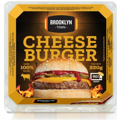 Hamburguesa de vacuno con queso Cheese Burger Brooklyn Town 220 g.